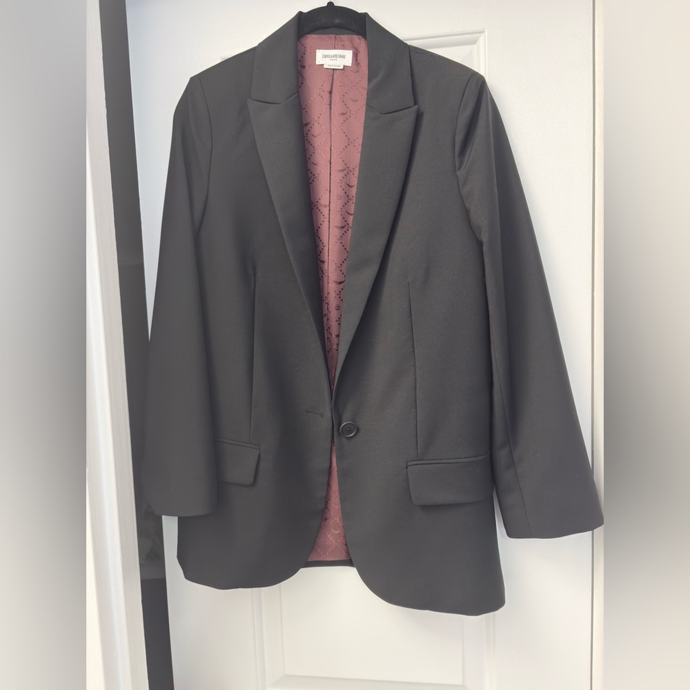 Zadig & Voltaire Amour studded black blazer lined like new